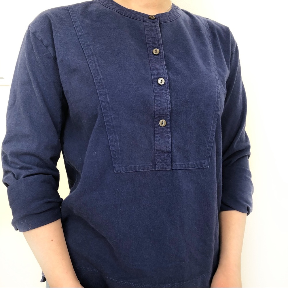 Alex Mill Cotton Henley Popover Button Top